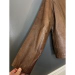 a.n.a Leather Jacket Womens Medium Brown Genuine Leather Zip Front Moto Photo 9