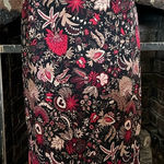 VINTAGE briggs petite black paisley maxi skirt Size 8P Photo 0