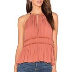 Cinq à Sept Cinq a Sept Lotus Halter Neck Peplum Silk Top Sleeveless Blush Pink Women's S Photo 7