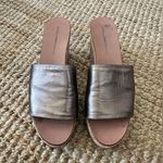 Diane Von Furstenberg  Bronze Metallic wedge Sandals Y2K size 10 Photo 0