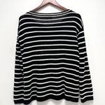 Alice + Olivia Ottoman Linen Blend Striped Sweater Black/White Round Neck Size XS Photo 2