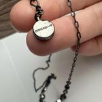 Givenchy Black Grey & Clear Rhinestone Gunmetal Necklace Y Drop Chain Photo 4