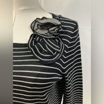 Saks 5th Avenue Belford for Saks Fifth Avenue 100% Silk Square Neck Long Sleeve Striped Blouse M Photo 2