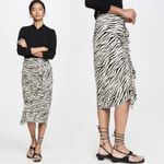 ALC Frank A.L.C. Metz Silk Midi Ruffle Skirt in Zebra Print Size 4 Revolve Photo 5