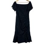 Sam Edelman NWT  Off Shoulder Lace Dress Womens 10 Black Midi Ruffle Formal Photo 1
