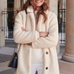 Sézane NWT ISÉE COAT White WOOL soft SZ42 us10 bust44 Photo 7