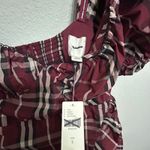 Anthropologie NEW  Maeve Maeve Puff Mini Dress In Plaid Large Holiday Preppy Fun Photo 5