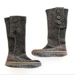 UGG  Classic Cardi Sweater Boots Size Seven Charcoal Metallic Shearling‎ Lined 7 Photo 0