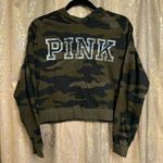 PINK - Victoria's Secret  Camo Army Green Cropped Hoodie Top XS/S Photo 0