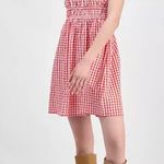 Macy's Red and White Strapless Dress Photo 0