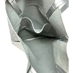 Madewell Silver The Magazine Leather Tote Bag Metallic Shoulder Photo 6