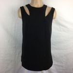 FRNCH Black Cutout Sleeveless Shell Top M Photo 6
