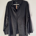 SKIMS  Stretch Silk Pajama Top in Soot, Size 2X Photo 0