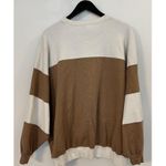 Free People  Uptown Colorblock Pullover in Camel Ivory Size X-Small Photo 4