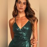Lulus NEW  Hilaria Emerald Green Sequin Bodycon Mini Dress Women’s XS Glitz Glam Photo 2