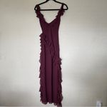 House Of CB NWT  ARIELA MULBERRY RUFFLE MAXI DRESS wine size M Photo 5