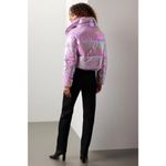 Unreal Fur Fractals Frosted Lilac Purple Cropped Puffer Jacket Size Small Photo 5