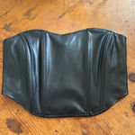 Bershka  faux leather corset top in black size medium brand new with tags Photo 9