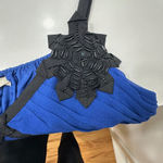 Leon Max Limited Edition Blue Baby Doll Silk Chiffon Dress w/ Beading, Sz Medium Photo 5