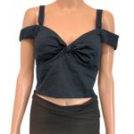 Anthropologie Maeve medium off the shoulder smocked linen crop top TS 2711 Photo 8