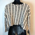 Storia Black and White Striped Crop Top long sleeved small Photo 1