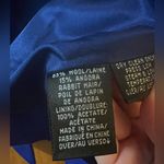 Ellen Tracy  Wool Angora Blend Blazer Jacket Bow Sleeve Blue Petite Size 12 12P Photo 7