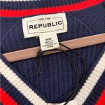 FOR THE REPUBLIC  Navy Sweater with Red and White Accents size Medium NWT Photo 2