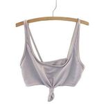 frankie's bikinis Swim Top Bikini Tie Front Knot Grey Photo 0