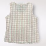 April Cornell Linen Tank L Pink White Plaid Sleeveless Boho Cottagecore Size L Photo 2