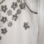 Raga NWT Sheer Lined White Beaded Floral Slip Mini Dress Women's Size Medium Photo 2