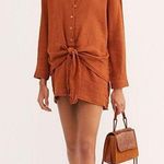 Free People Tied Together One Piece Romper Size Small Cocoa Brown Photo 0