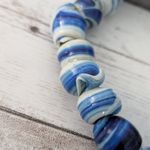 Vintage Stretch Bracelet Cream, Blue, Black Tones Photo 6