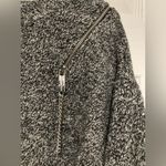 Michael Kors Michael Black Marbled Zipper Detail Merino Wool Blend Sweater Photo 5