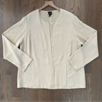 Eileen Fisher  Woman Textured 100% Silk Open Front Jacket Butter Yellow Cream 1X Photo 0