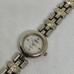 Vintage Regent watch women silver tone 24mm mop dial rhinestones size 7” running Photo 1