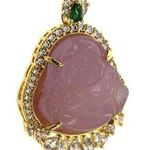 Gold Plated Purple Buddha Pendant Photo 2