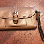 Coach Brown Leather Belt Buckle Large Wristlet Photo 0