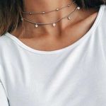 Boho Rhinestone Choker Necklace Silver Photo 0