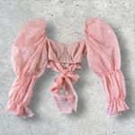 For Love & Lemons Hampton Floral Puff Sleeve Festival Boho CROP TOP Sz S Photo 3