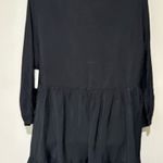 Ellen Tracy  Black split Neck tiered sheer flared ruffled dress Photo 16