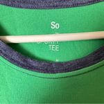 SO  Green and Navy Stripe Sleeve Baseball Style Tee Shirt Sz M Photo 3