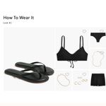 J.Crew NWT  Factory Easy Summer Flip Flops Womens Sz 8 Shoes Black Thong Sandal Photo 4