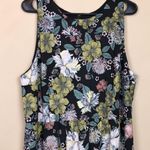 Loft  Women’s Floral Print Multicolor Defined Waist Leg Slits Tank Maxi Dress Photo 1