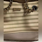 Kate Spade  Patent Leather Purse Shoulder Bag Striped Neutral Photo 2