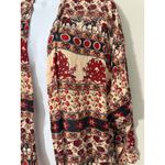 ZARA Trafaluc Kimono Duster Cardigan Red Beige Elephant Floral Bohemian Medium Photo 1