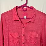 Sigrid Olsen  Women's Pink Button-Up Linen Shirt Size XL Photo 1