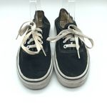 Vans Black Canvas Unisex Shoes Sneakers Lace Up Mens 6 Womens 7.5 Photo 2