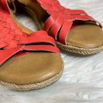 Softspots Leather Sandals Women’s Size 8 braided vamp reddish orange color Photo 2