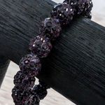 Vintage Stretch Bracelet Dark Purple Chunky Balls Photo 0
