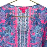 Lilly Pulitzer Women’s M Pamela 3/4 Sleeve Top Soleil Pink Paradise Elephant Photo 2